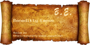 Benedikty Emese névjegykártya